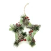 HANGING STAR 17″ RED BERRIES W/ NEEDLE PINE & CONES