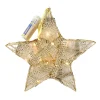 HANGING STAR WIRE 10″ CHAMPAGNE GOLD WITH 10 LED LIGHTS & GLITTER