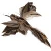 HUMMING BIRD 9.5″ BROWN, W/CLIP FEATHER TAIL