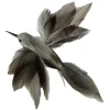 HUMMING BIRD 9.5″ SAGE/ BROWN W/CLIP FEATHER TAIL