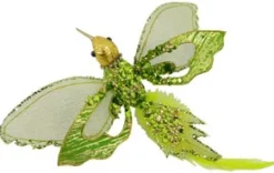 HUMMING BIRD GREEN CHARTRUSE 8″ W/GLITTER & CLIP