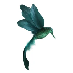 HUMMING BIRD GREEN- PEACOCK8″ W/ GLITTER & CLIP