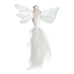 HUMMING BIRD WHITE 6″X 4″ W/ GLITTER & CLIP