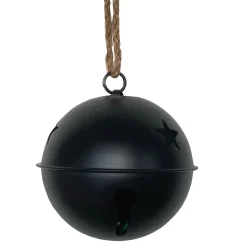 JINGLE BELL BLACK MATT 5.5″ W/ ROPE HANGER