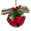 JINGLE BELL RED METALIC 3″ W/ RED/GREEN BOW