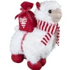 LAMA PLUSH 11″ STANDING WHITE/RED W/GIFT BOX & SCARF
