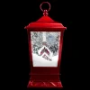 LANTERN WITH HOUSE & SANTA ON PLANE SNOWING SCENE 15.75″