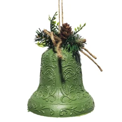 LIBERTY BELL EMBOSSED PVC GREEN ANTIQUE 4.5″ W/ PINE & CONE
