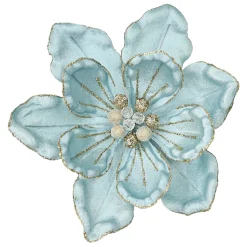 MAGNOLIA HEAD BLUE ICE 9.5″ VELVET W/ CH GLITTER & CLIP