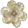 MAGNOLIA HEAD CHAMPAGNE 8″ GLITTER METALLIC W/ CLIP