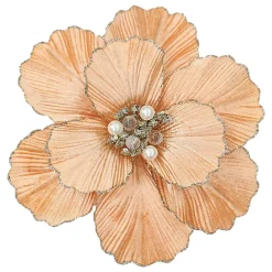 MAGNOLIA HEAD CORAL 9″ VELVET CH GLITTER EDGE & CLIP