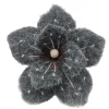 MAGNOLIA HEAD GRAY 6″ FELT FROSTED LOOK W/ CLIP