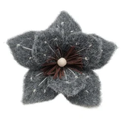 MAGNOLIA HEAD GRAY 7″ FELT FROSTED LOOK W/ CLIP