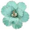 MAGNOLIA HEAD GREEN AQUA 9″ VELVET CH GLITTER EDGE & CLIP