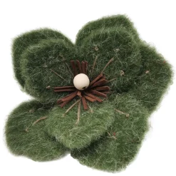 MAGNOLIA HEAD GREEN MOSS 6″ FELT FROSTED LOOK W/ CLIP