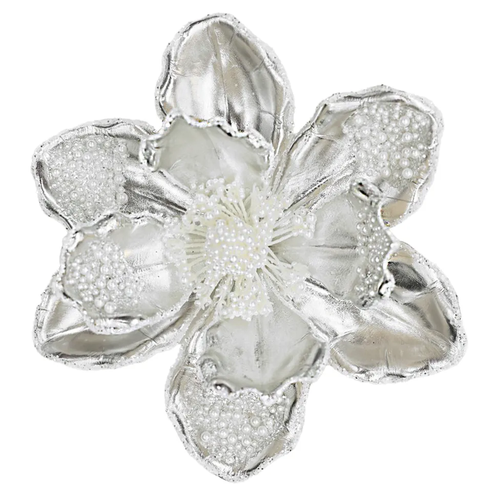 MAGNOLIA HEAD SILVER 8.5″ METALLIC W/ CLIP