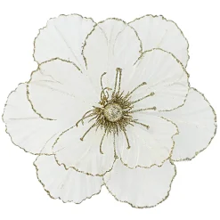 MAGNOLIA HEAD WHITE/CHAMPAGNE 10.5″ SHEER W/ CLIP