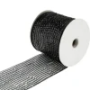 MESH RIBBON 4″ X 25 YDS BLACK DLX SPARKLE