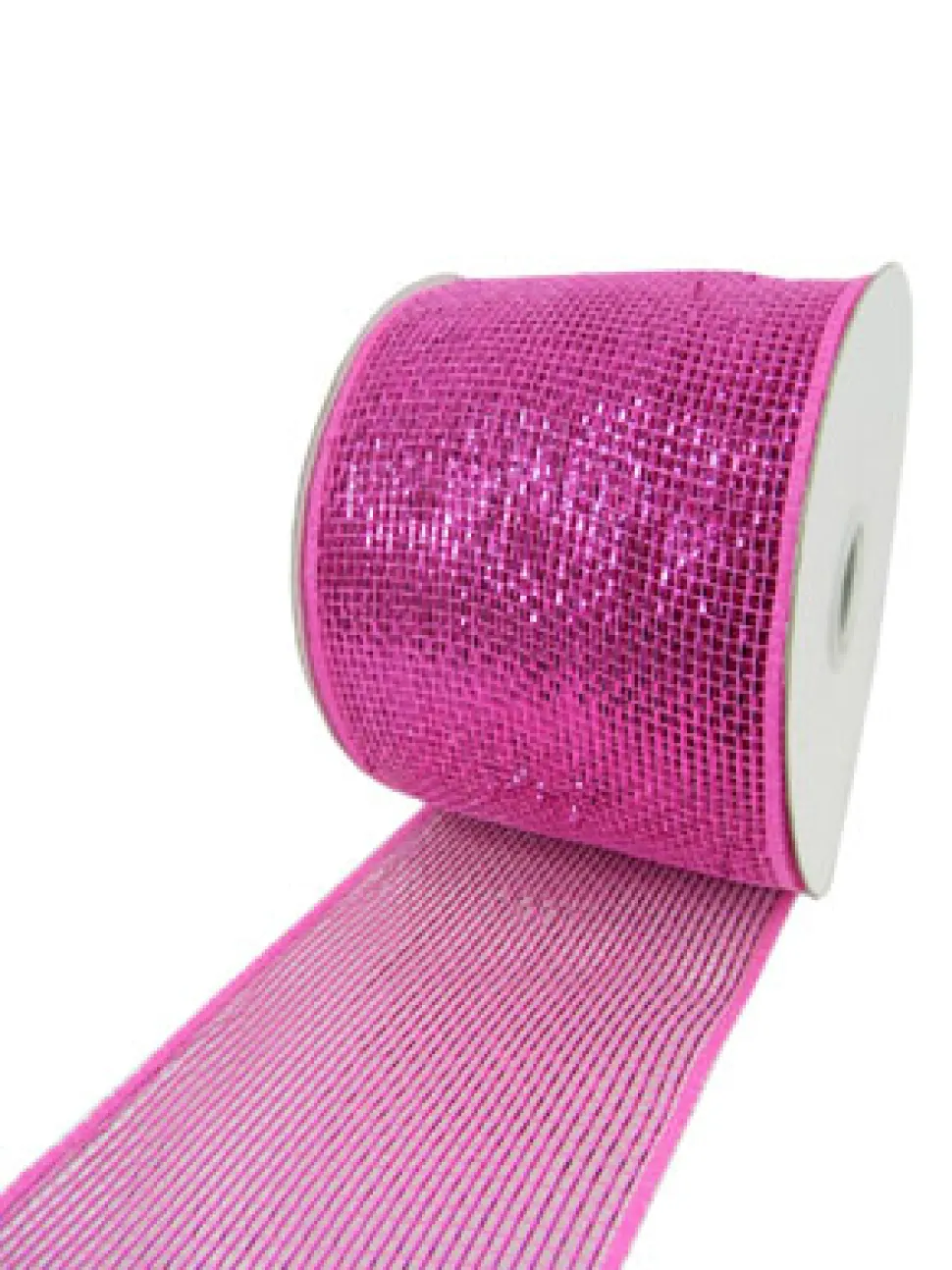 MESH RIBBON 4″ X 25 YDS FUCHSIA FULL SPARKLE