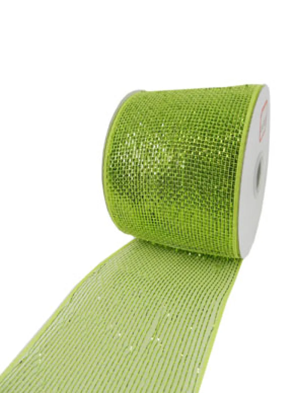 MESH RIBBON 4″ X 25 YDS GREEN (LIME) FULL SPARKLE