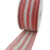 MESH RIBBON 2.5″ X 25 YDS RED/ WHITE FULL SPARKLE