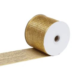 MESH RIBBON 4″x25 YDS GOLD DLX SPARKLE