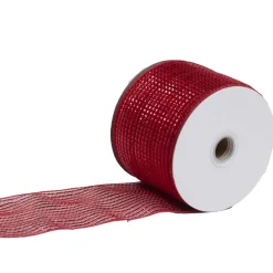 MESH RIBBON 4″x25 YDS RED DLX SPARKLE