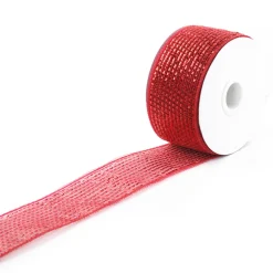MESH RIBBON 2.5″x20 YDS RED FULL SPARKLE
