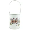 METAL CAN 4.5″ WHITE W/BIRDS WITH SNOWMAN HAT ON BRANCH PICTURE