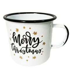 METAL ENAMEL MUG 4″ – “MERRY CHRISTMAS”