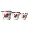 METAL POT W/ CARDINAL RED/WHT 4.2″|5.1″|6” 3PC SET