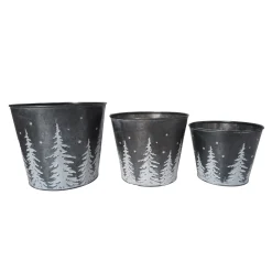 METAL POT W/ TREE BLACK/WHT 4.2″|5.1″|6” 3PC SET