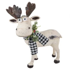 MOOSE BIRCH LOOK 18″X9″X19″ BLACK/ WHITE PLAID SCARF