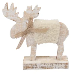 MOOSE IVORY SHERPA 7.5″ NATURAL W/ WOOD BASE & BOW