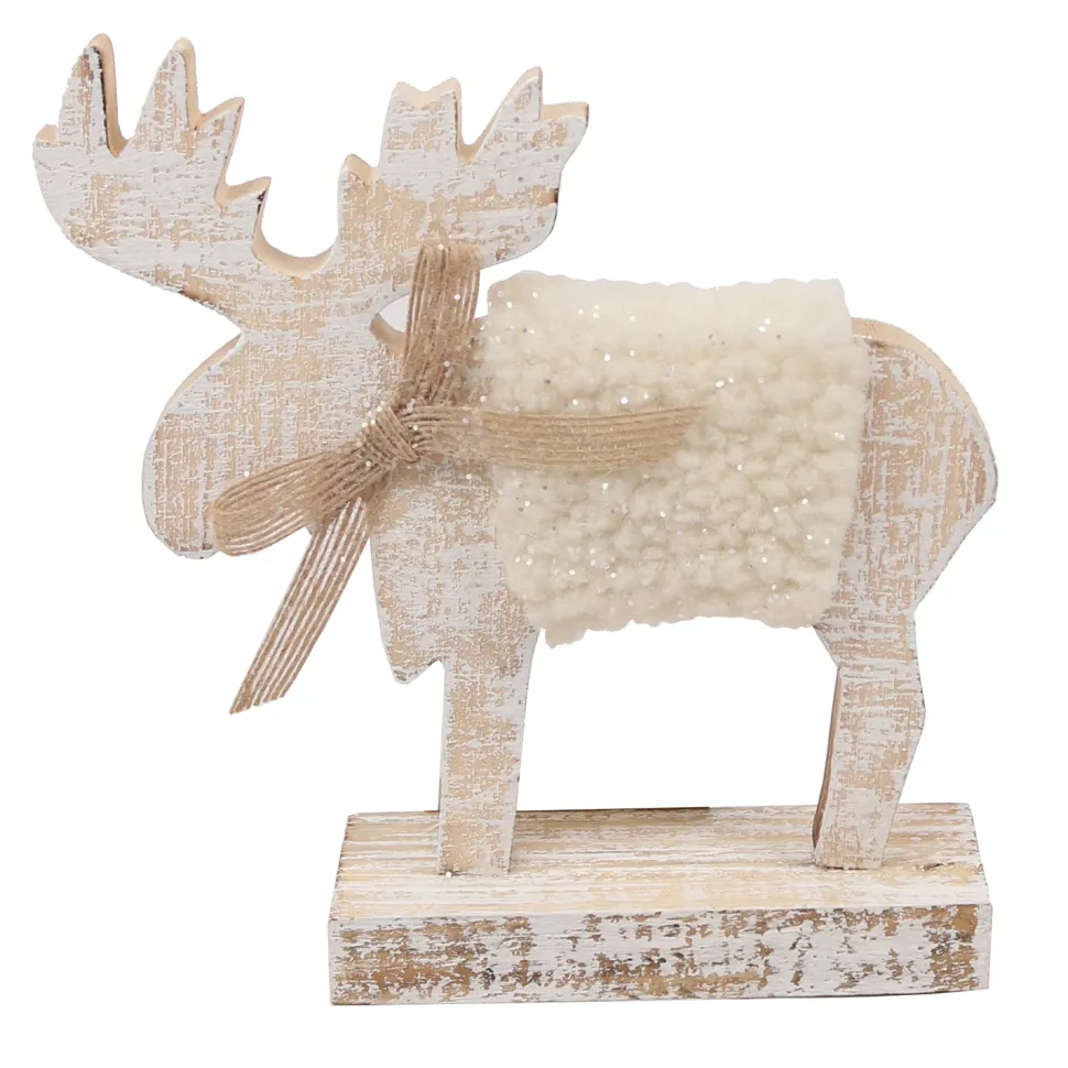 MOOSE IVORY SHERPA 7.5″ NATURAL W/ WOOD BASE & BOW