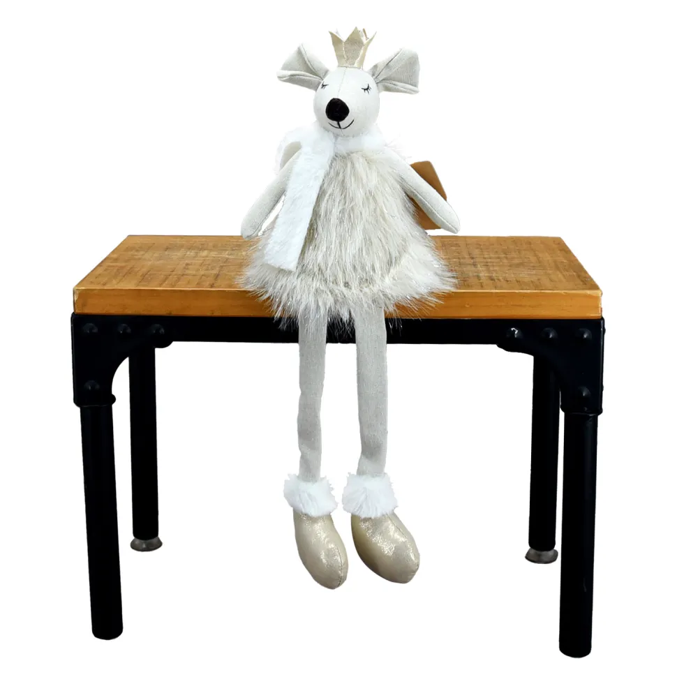 MOUSE PLUSH DAGLING LEGS 17.5″ IVORY