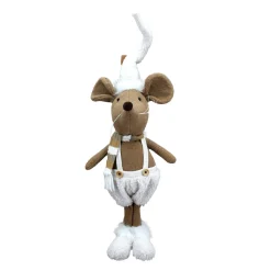 MOUSE PLUSH STANDING BOY 27″ BROWN/ CREAM