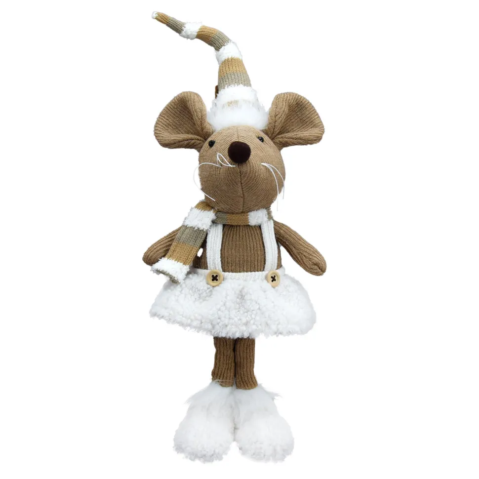 MOUSE PLUSH STANDING GIRL 19″ BROWN/ CREAM