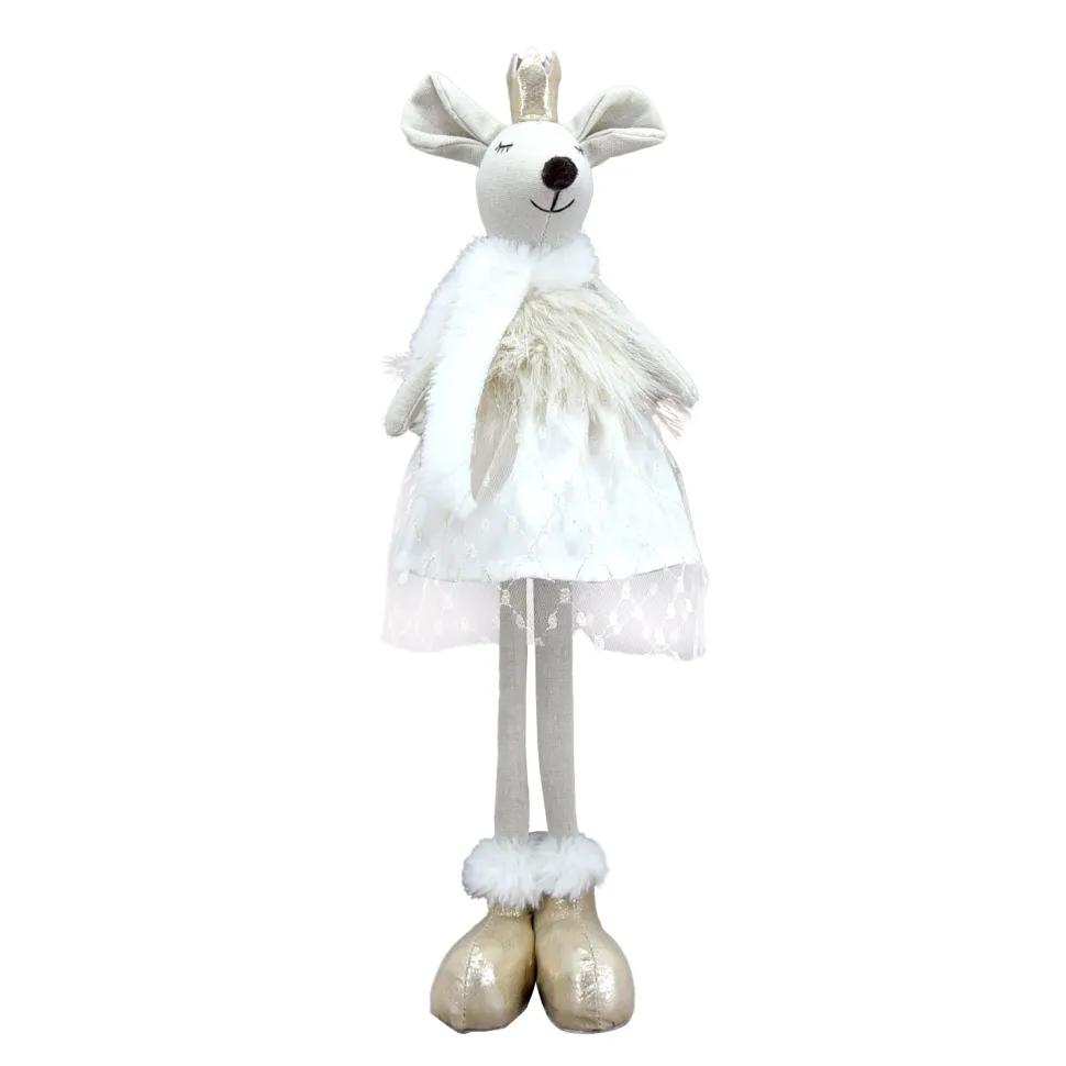 MOUSE PLUSH STANDING GIRL 16″ IVORY