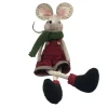 MOUSE RED/GRAY BOY DANGLING LEGS 15.4″ W/ SCARF