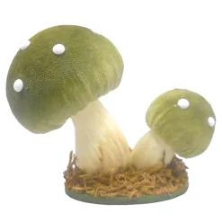 MUSHROOM TABLE DECOR 4″ GREEN/NATURAL