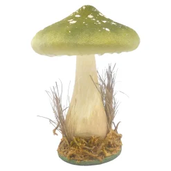 MUSHROOM TABLE DECOR 6″ GREEN/NATURAL