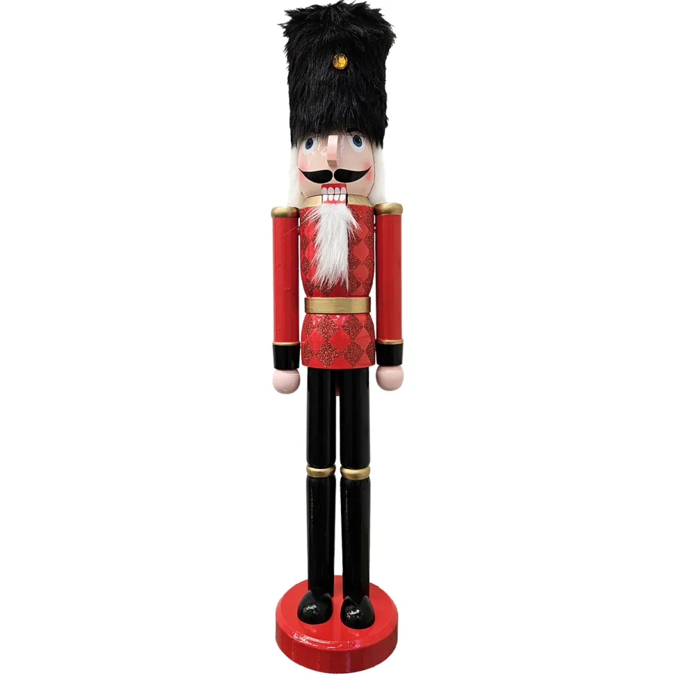 NUTCRACKER WOODEN STANDING 24″ LONDON SOLDIER FUR HAT