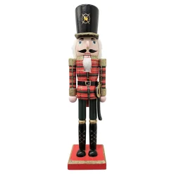 NUTCRACKER WOODEN STANDING 15″ PAINTED TARTAN