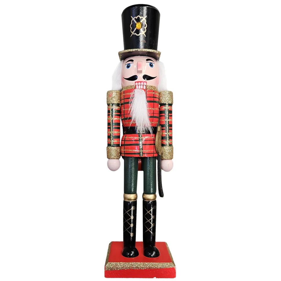 NUTCRACKER WOODEN STANDING 12″ PAINTED TARTON