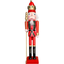 NUTCRACKER WOODEN STANDING 15″ RED/BLACK