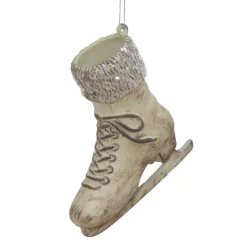 ORN BIRCH LOOK ICE SKATE 5.25″ W/ SNOW GLTR.