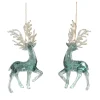 ORN BLUE/ CEAR DEER 5.5″ TURQUOISE W/ CHAMPAGNE GOLD GLITTER 2 ASSTD.