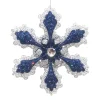 ORN BLUE SILVER SNOWFLAKE 4.75″ W/ JEWEL & GLTR.