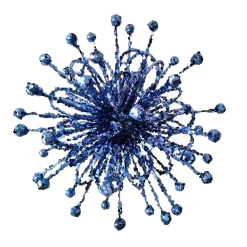 ORN BLUE STAR BURST 8″ W/ GLITTER